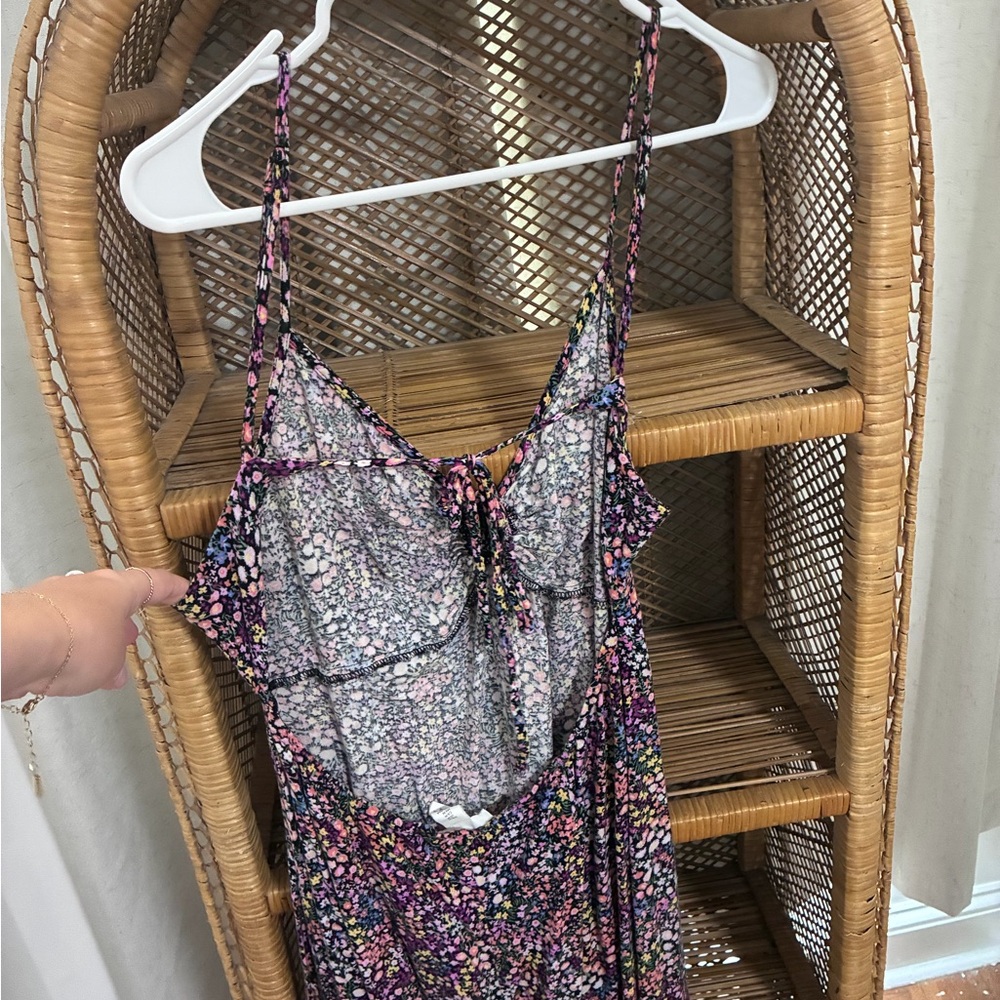 Floral Spaghetti-Strap Maxi Dress in Purple - Picture 2 of 3